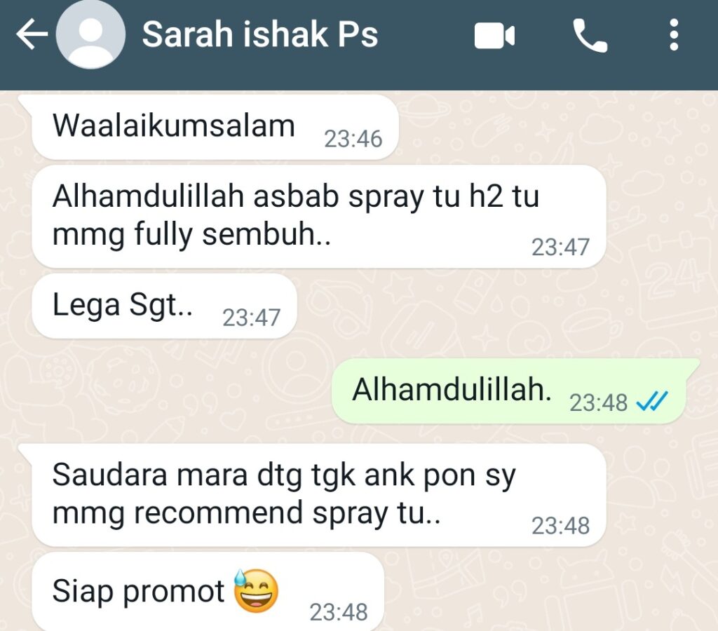 Puan Sarah berpuas hati dengan ubat PS Herbs untuk merawat kudis buta anaknya sehingga bersedia buat promosi ubat. 