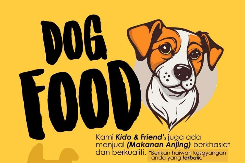 Makanan anjing juga ada dijual di Kido & Friends pet shop